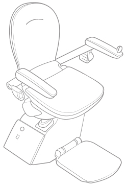 Line drawing of stairlift