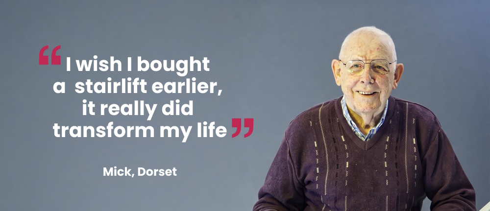 Elderly person on stairlift