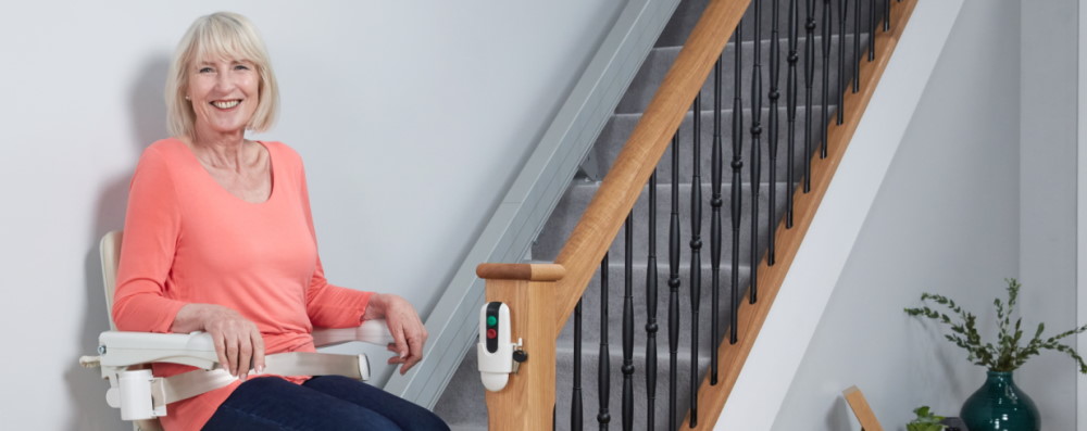 Women on stairlift